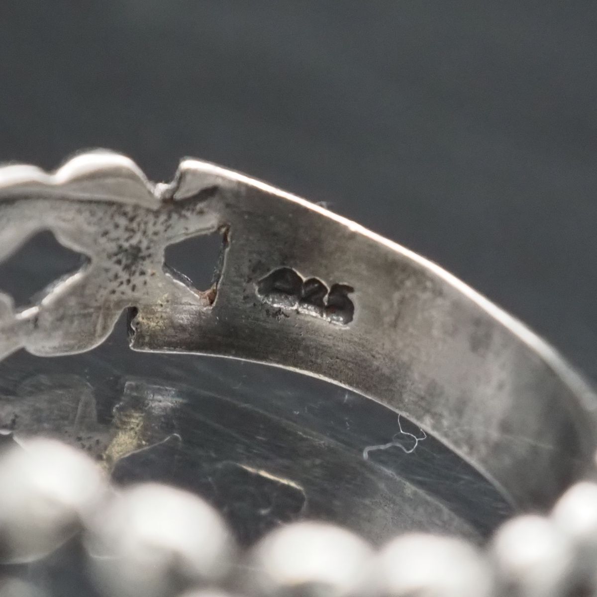 J705 ヴィンテージ 925刻印 リング フラワー デザイン シルバー 指輪 5