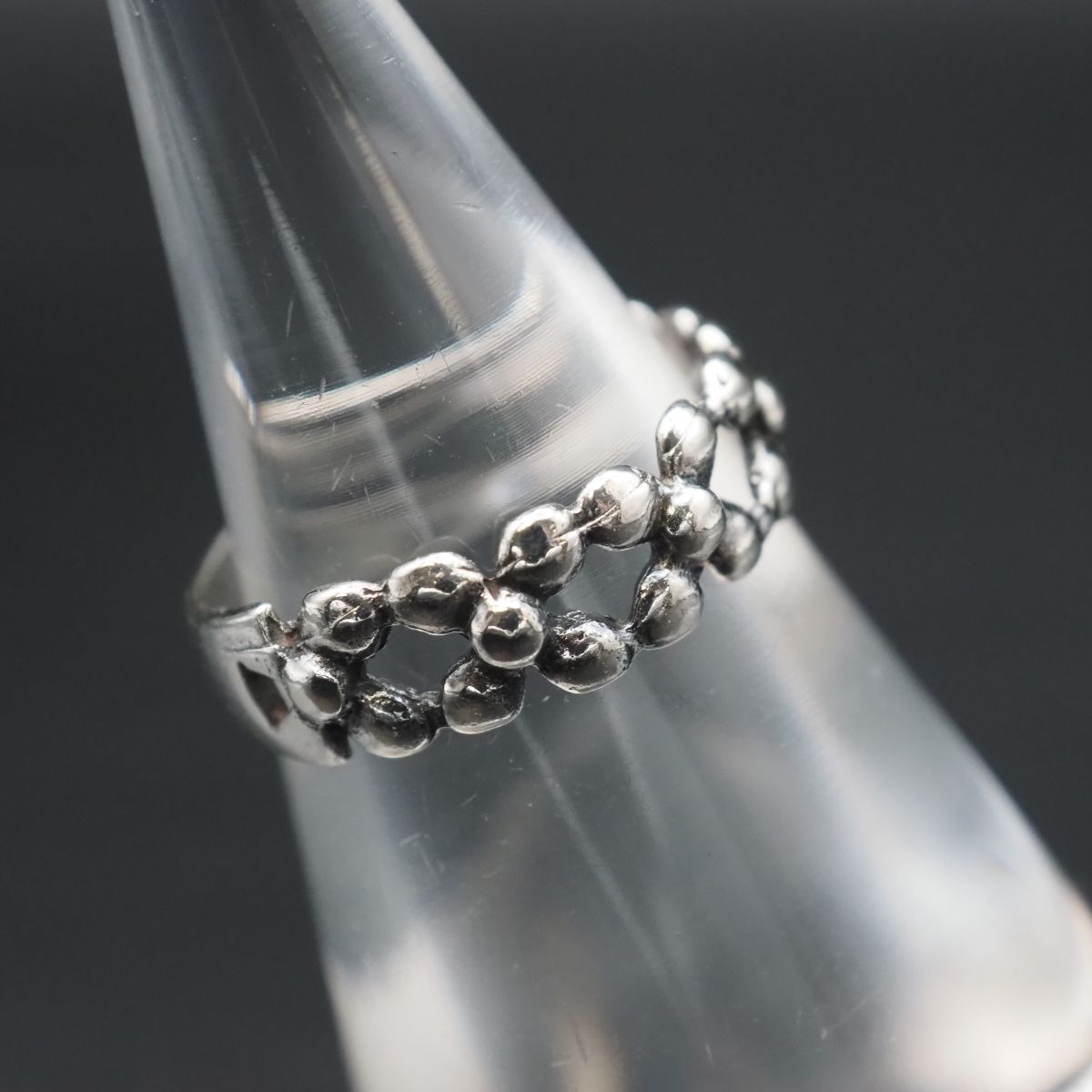 J705 ヴィンテージ 925刻印 リング フラワー デザイン シルバー 指輪 5