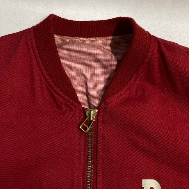 PINK HOUSE スタジャン ブランドロゴ プリント バックプリント リブ袖