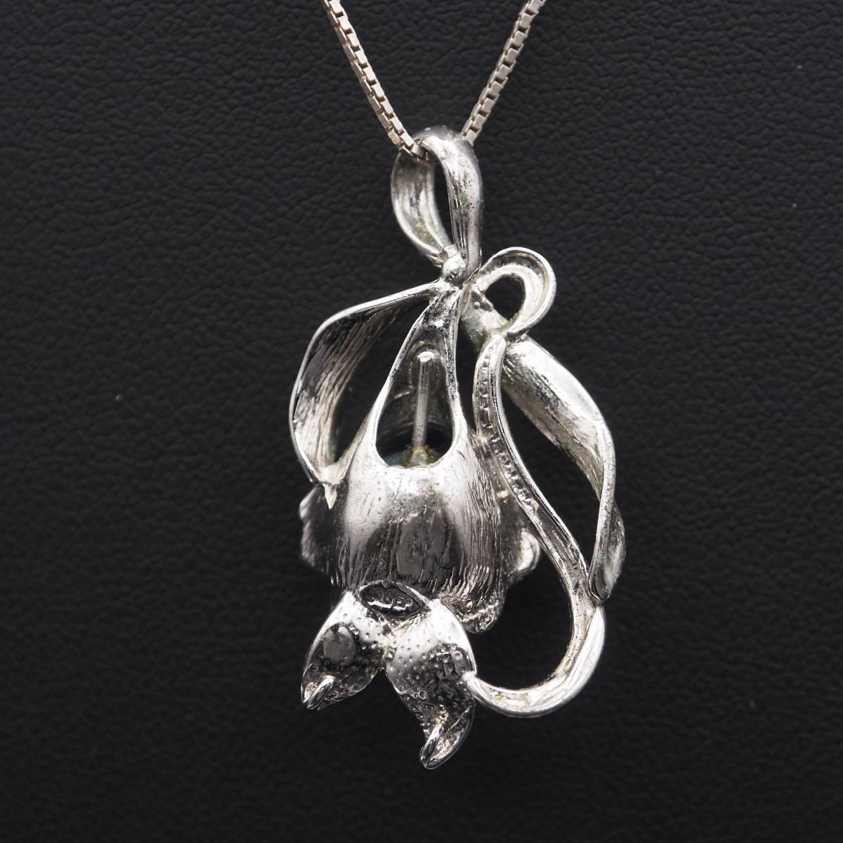 J396 本真珠 8.6mm珠 パール SILVER刻印 ペンダント トップ ブルー系