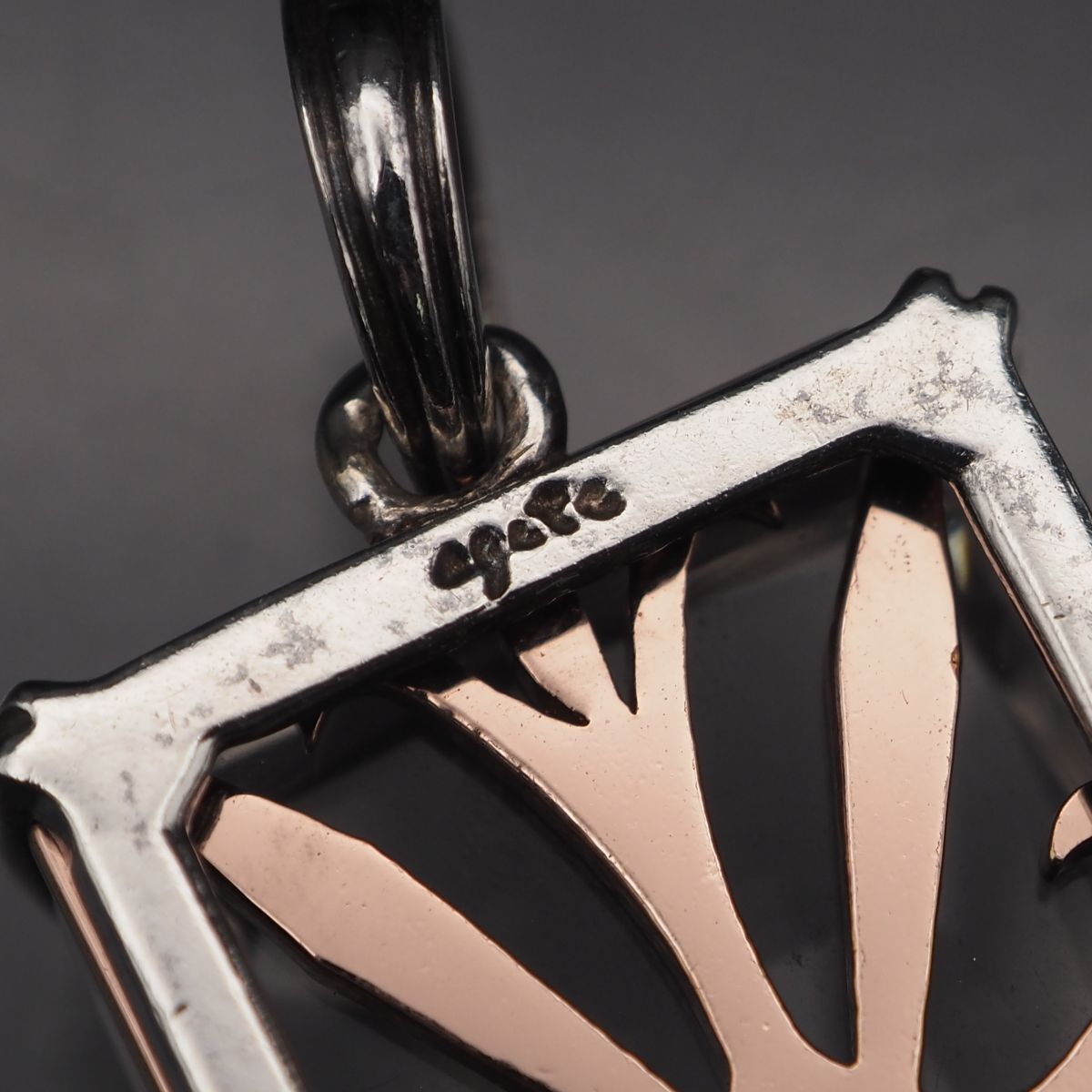 J614 アガット agete SILVER刻印 ペンダント トップ 水晶 デザイン
