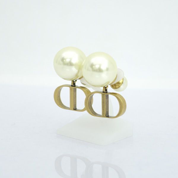 未使用級］ディオール DIOR トライバルピアス パール CDロゴ