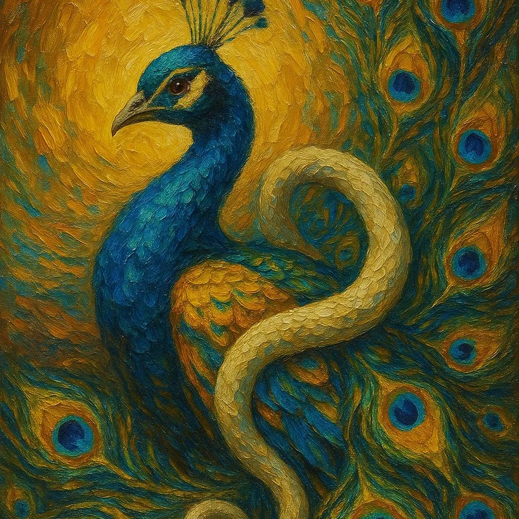 幸せと開運の孔雀 額縁付き 開運グラフィックアート - メルカリ