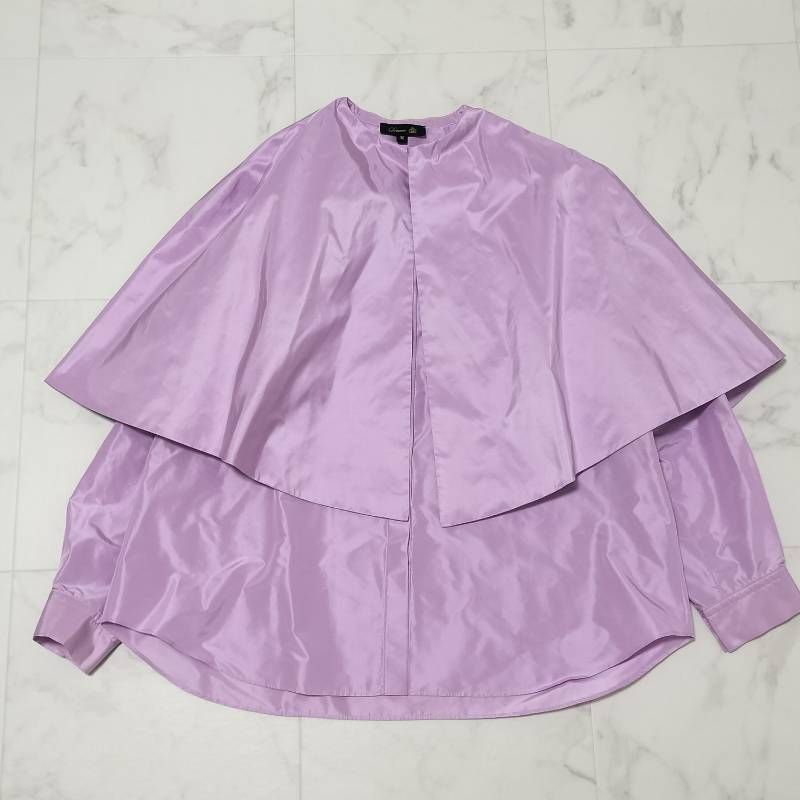 Drawer ドゥロワー シルクタフタ テントカラーシャツ シルク100 