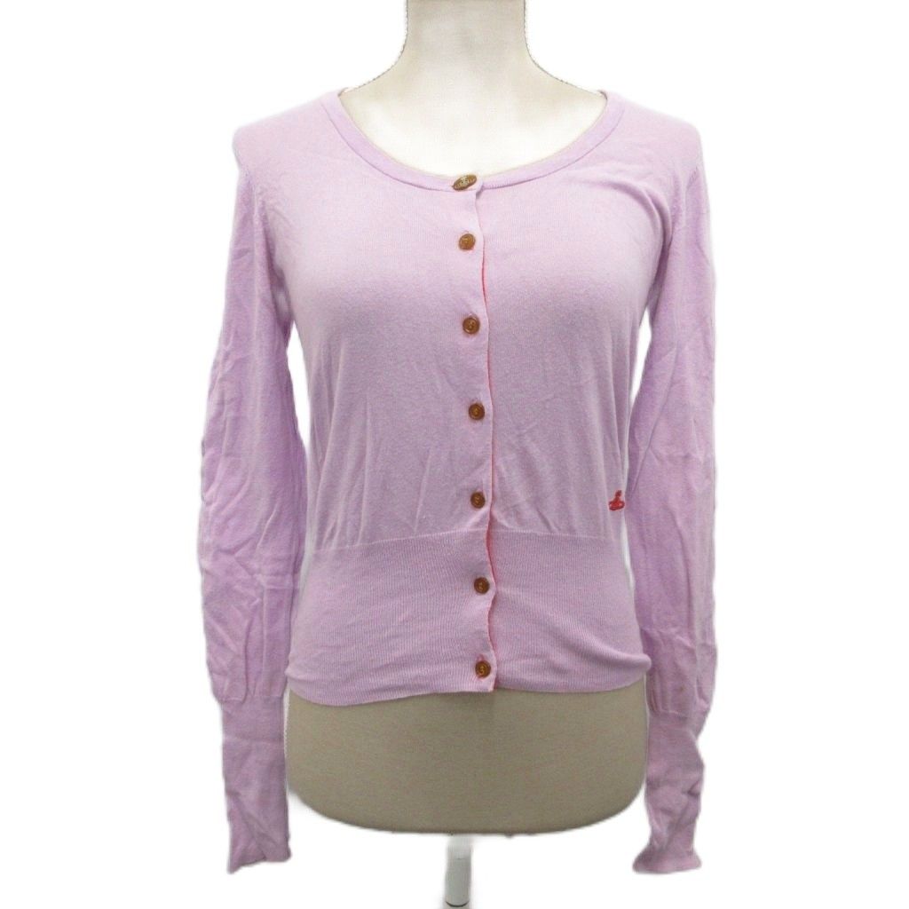 Vivienne Westwood Red Label パープル カーディガン1 オーバーサイズシルエットのニットカーディガンに、ショートパンツや