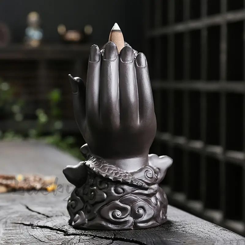 香炉飾り 逆流香炉 香炉 お香 線香 仏 龍 竜 ドラゴン 仏様 風水グッズ