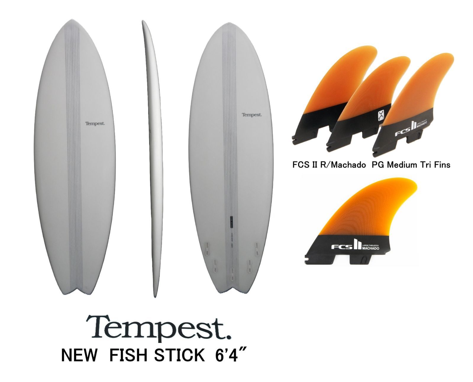 一部除く Tempest モデル名 FISH STICK WHITE 6 4 フィンセット
