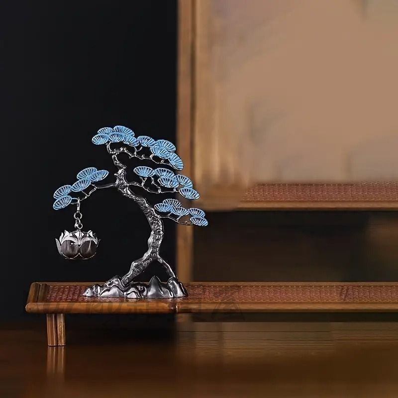 香炉 香炉禅飾り 逆流香炉 お香 お香立て 松 松の木 彫刻 アンティーク