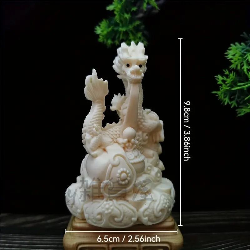 龍 ドラゴン 置物 オブジェ ホワイト 白 風水 開運 縁起 干支 中国
