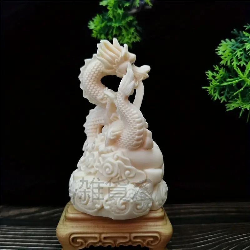 龍 ドラゴン 置物 オブジェ ホワイト 白 風水 開運 縁起 干支 中国