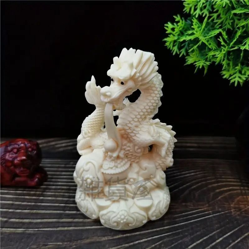 龍 ドラゴン 置物 オブジェ ホワイト 白 風水 開運 縁起 干支 中国