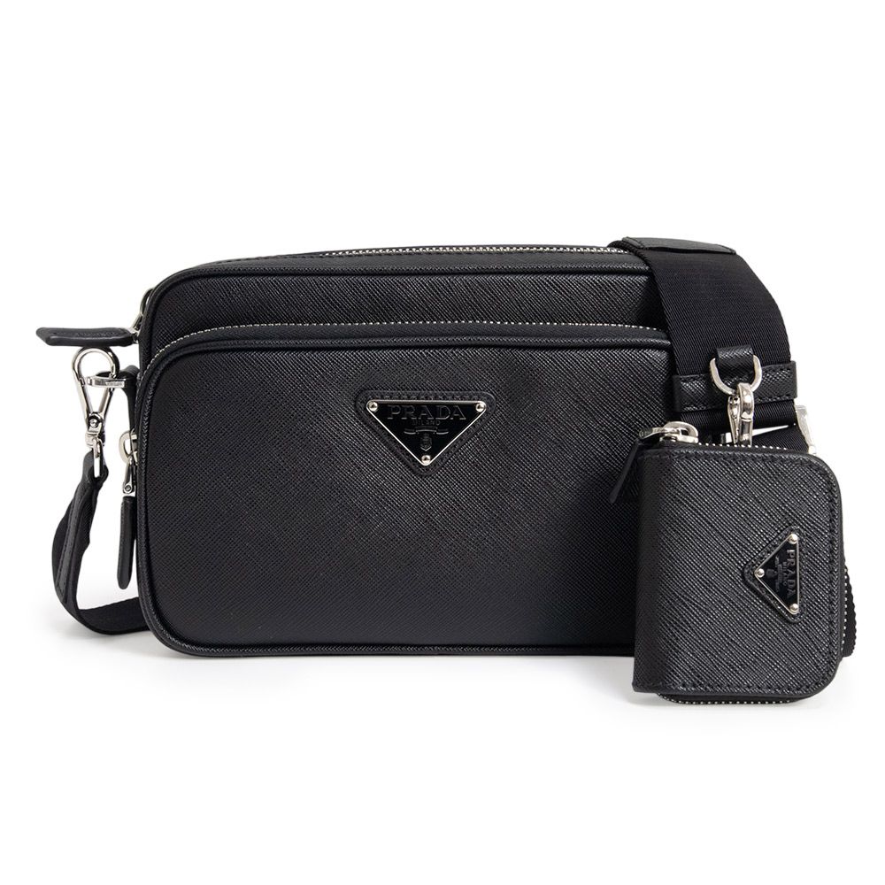 プラダ サフィアーノ レザー ショルダーバッグ 斜め掛け ブラック