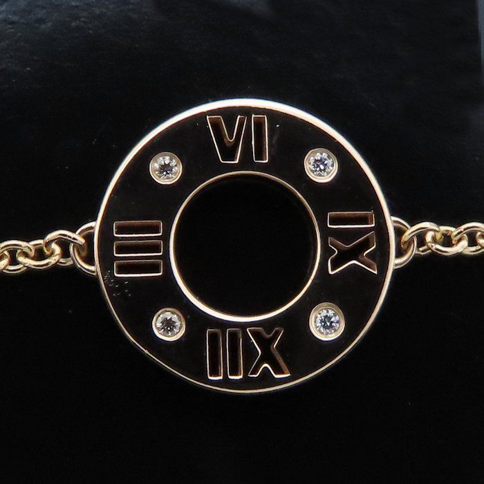 美品 Tiffany アトラス サークル ブレスレット K18 ダイヤ4P TIFFANY&Co. ティファニー アトラスサークル ブレスレット 4P