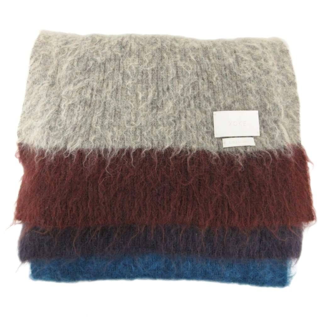 YOKE ヨーク モヘア混 マフラー ストール ボーダー マルチカラー