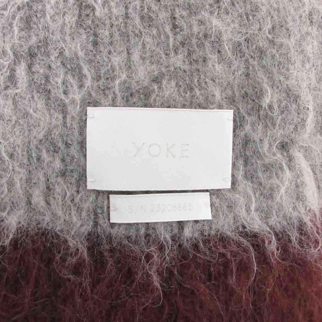 YOKE ヨーク モヘア混 マフラー ストール ボーダー マルチカラー