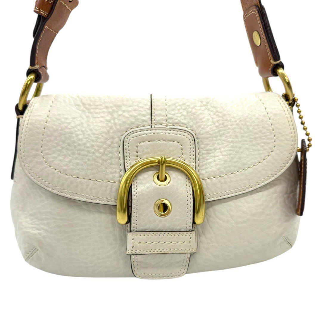 美品 COACH コーチ ハンドバッグ ソーホー レザー ワンショルホワイト 美品 希少 COACH コーチ ソーホー ワンショルダー ホワイト Y2k レザー