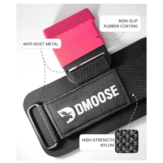 DMoose 重量挙げフックグリップ - 8 mm厚パッドネオプレン、ダブル