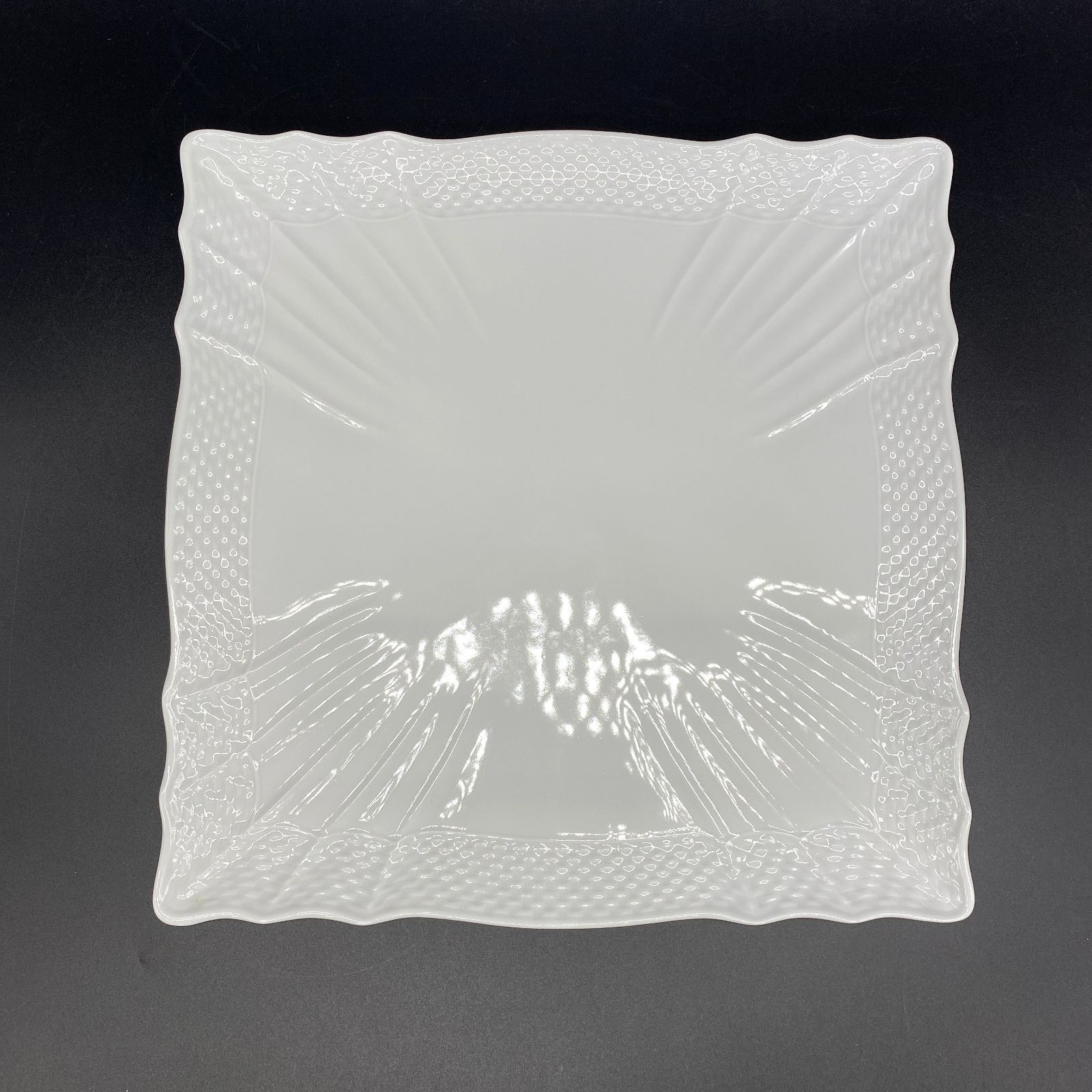 レア未使用　ジノリ　ベッキオホワイト　長方形大皿　スクエア A32557）Richard Ginori リチャードジノリ ベッキオホワイト スクエア