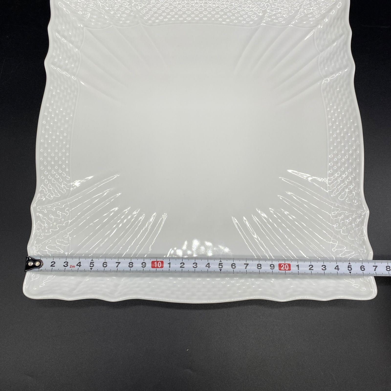 リチャードジノリ　ベッキオホワイト　角皿　スクエア+長方形プレート　2点セット A32557）Richard Ginori リチャードジノリ ベッキオホワイト スクエア