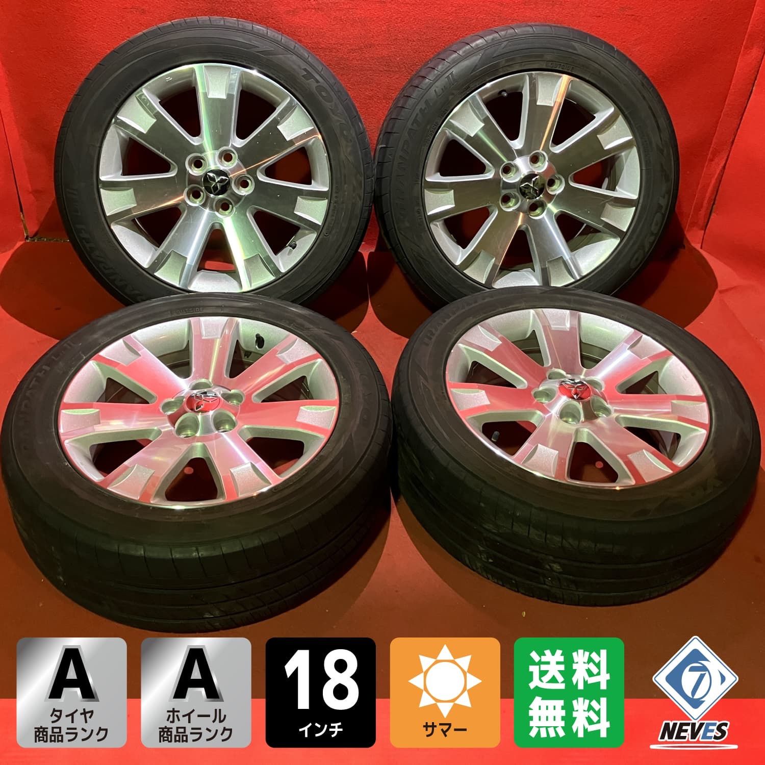 サマータイヤホイールセット 225 55 R 18 TOYO LuII x 7 0 38 114 3 5 H ミツビシ デリカD 4本SET