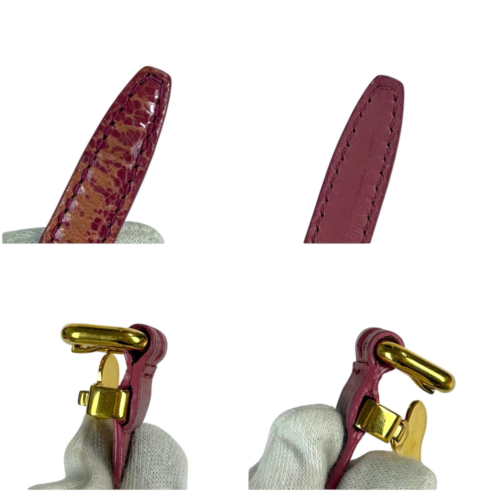 ミュウミュウ MIUMIU ハートモチーフ レザーブレスレット ゴールド金具 