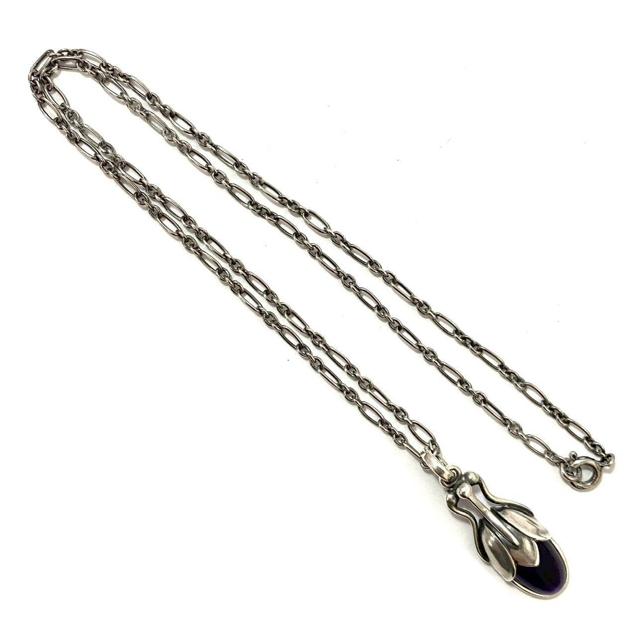 Y【GEORGE JENSEN】2011 アメジスト ヘリテージ イヤーペンダント