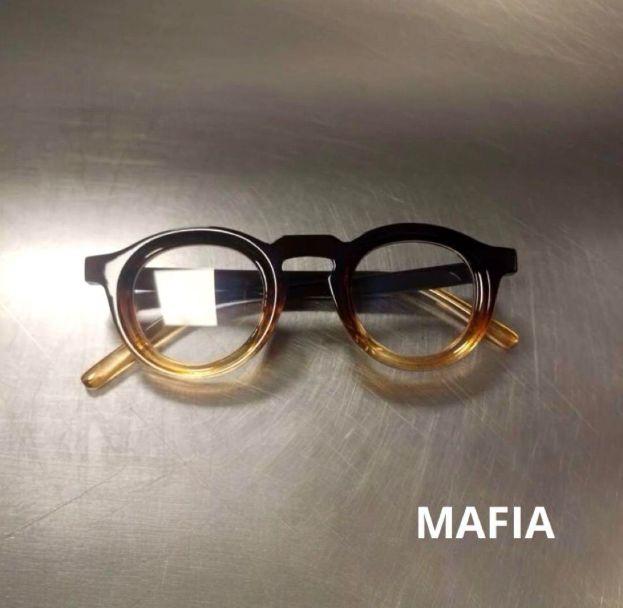 フレンチヴィンテージ ウェリントン ボストン 伊達メガネ ブラック