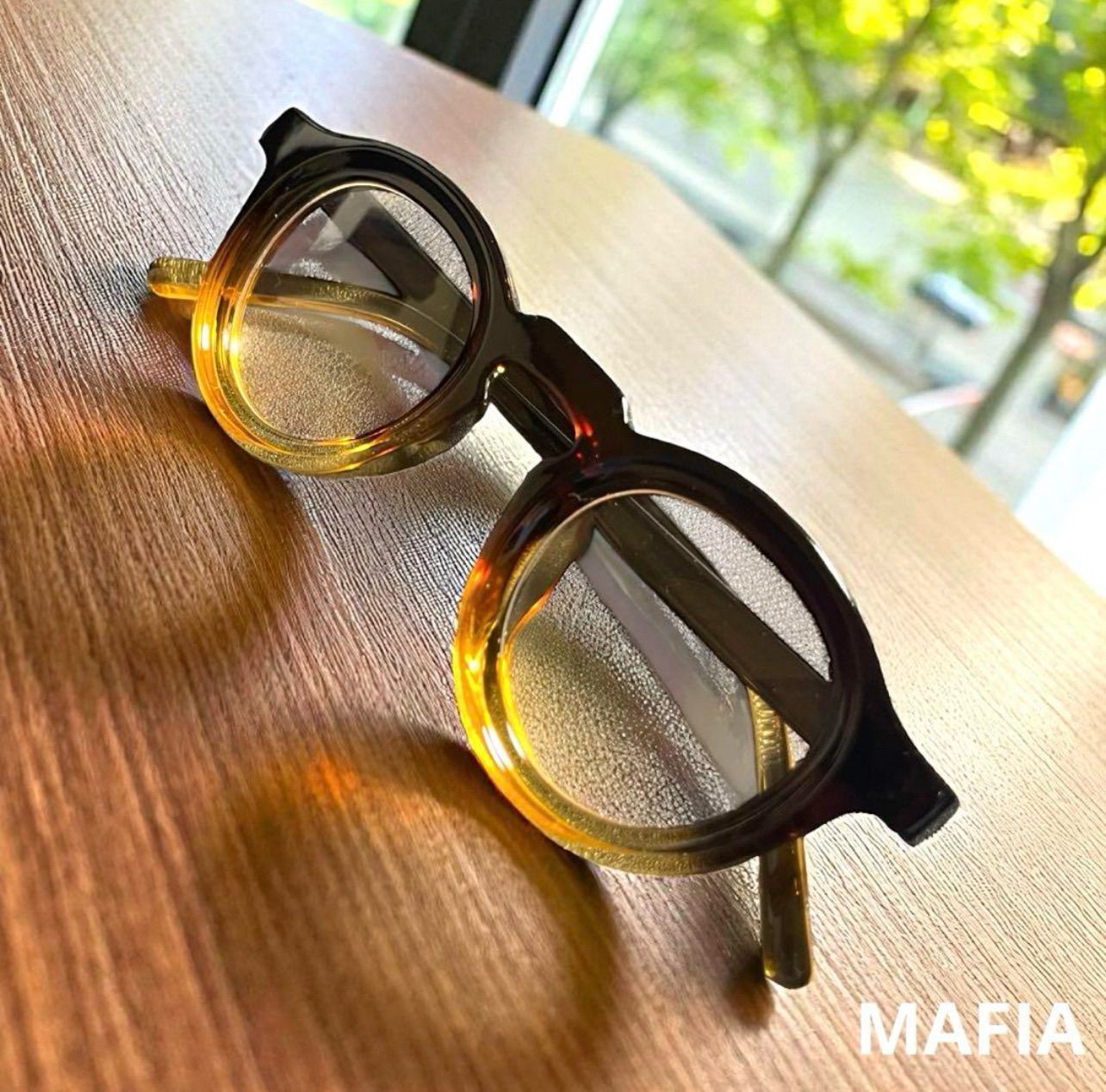 フレンチヴィンテージ ウェリントン ボストン 伊達メガネ ブラック