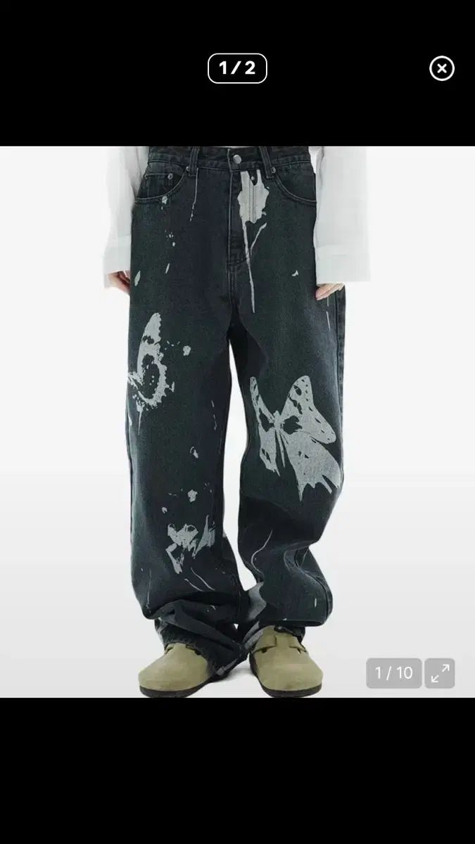 NASTY FANCY CLUB ネスティーファンシークラブ リンダー プリント デニム パンツ ブラック