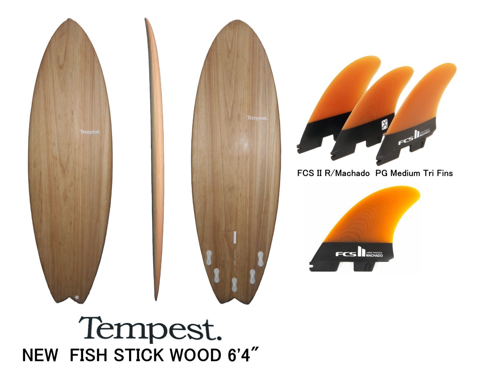 一部除く Tempest モデル名 FISH STICK WOOD 6 4 フィン付