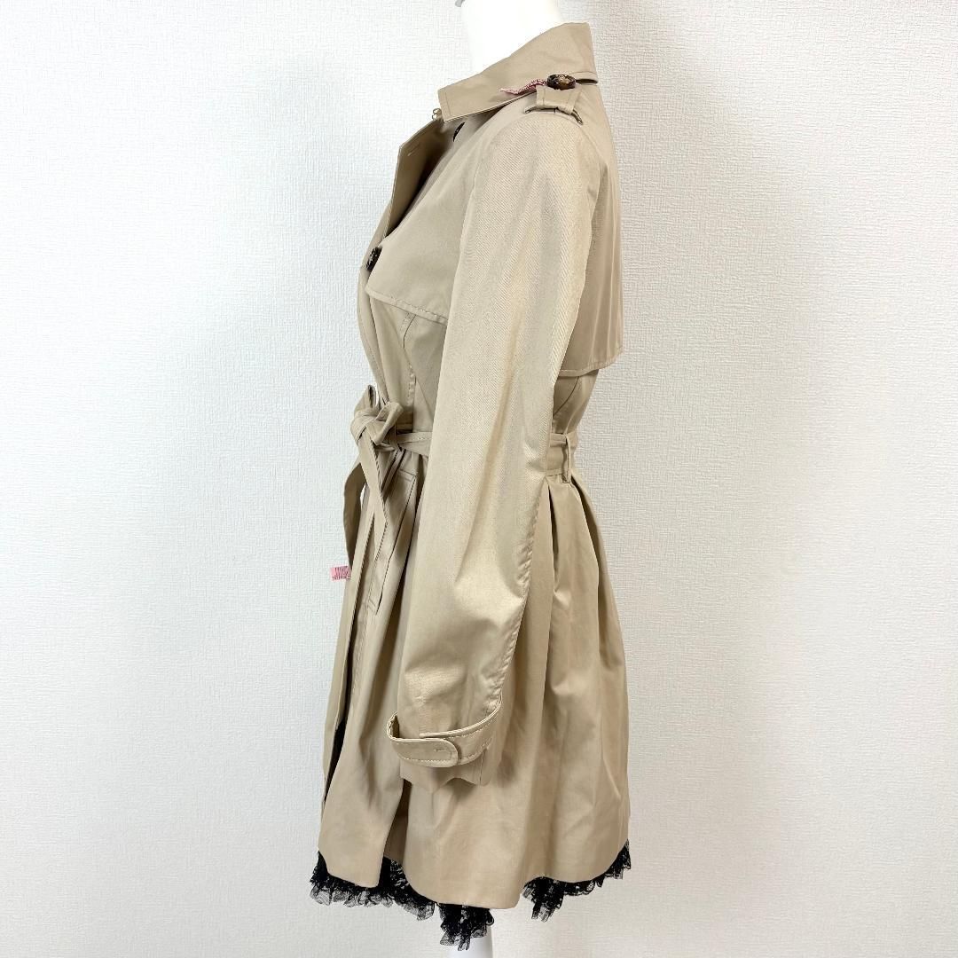美品 RED VALENTINO ダブルトレンチコート 裾レース 42 ベージュ