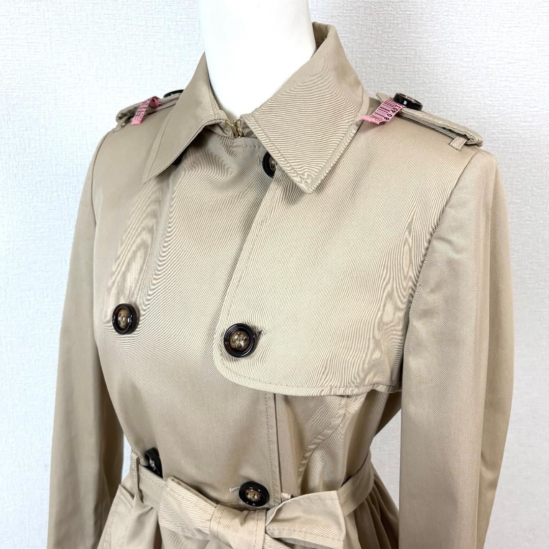 美品 RED VALENTINO ダブルトレンチコート 裾レース 42 ベージュ 