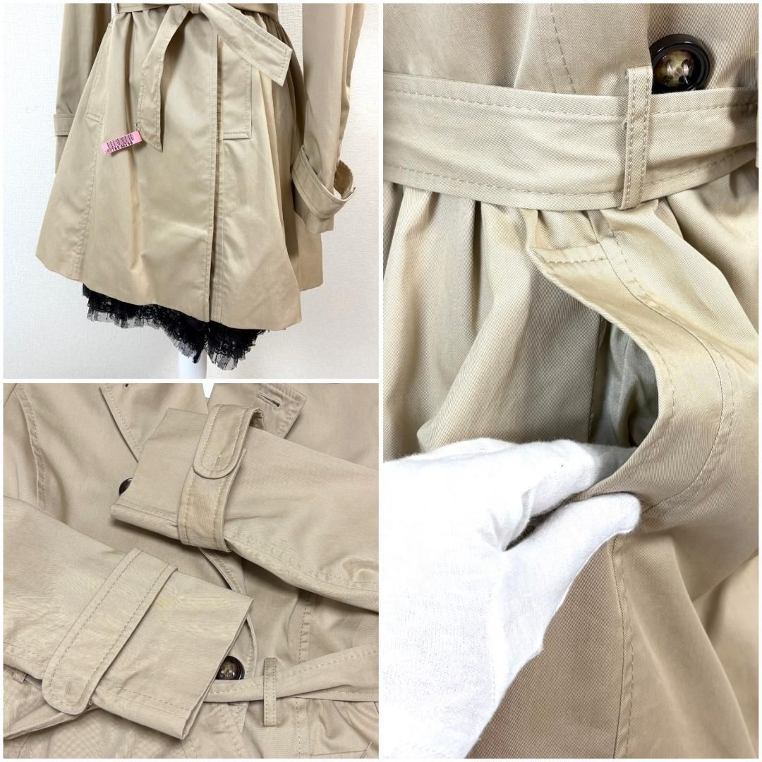 美品 RED VALENTINO ダブルトレンチコート 裾レース 42 ベージュ