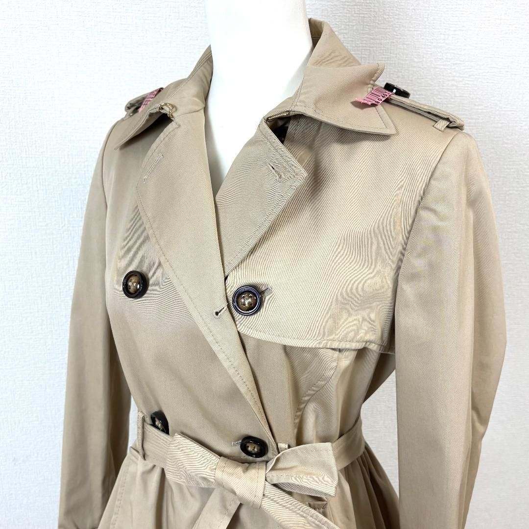 美品 RED VALENTINO ダブルトレンチコート 裾レース 42 ベージュ