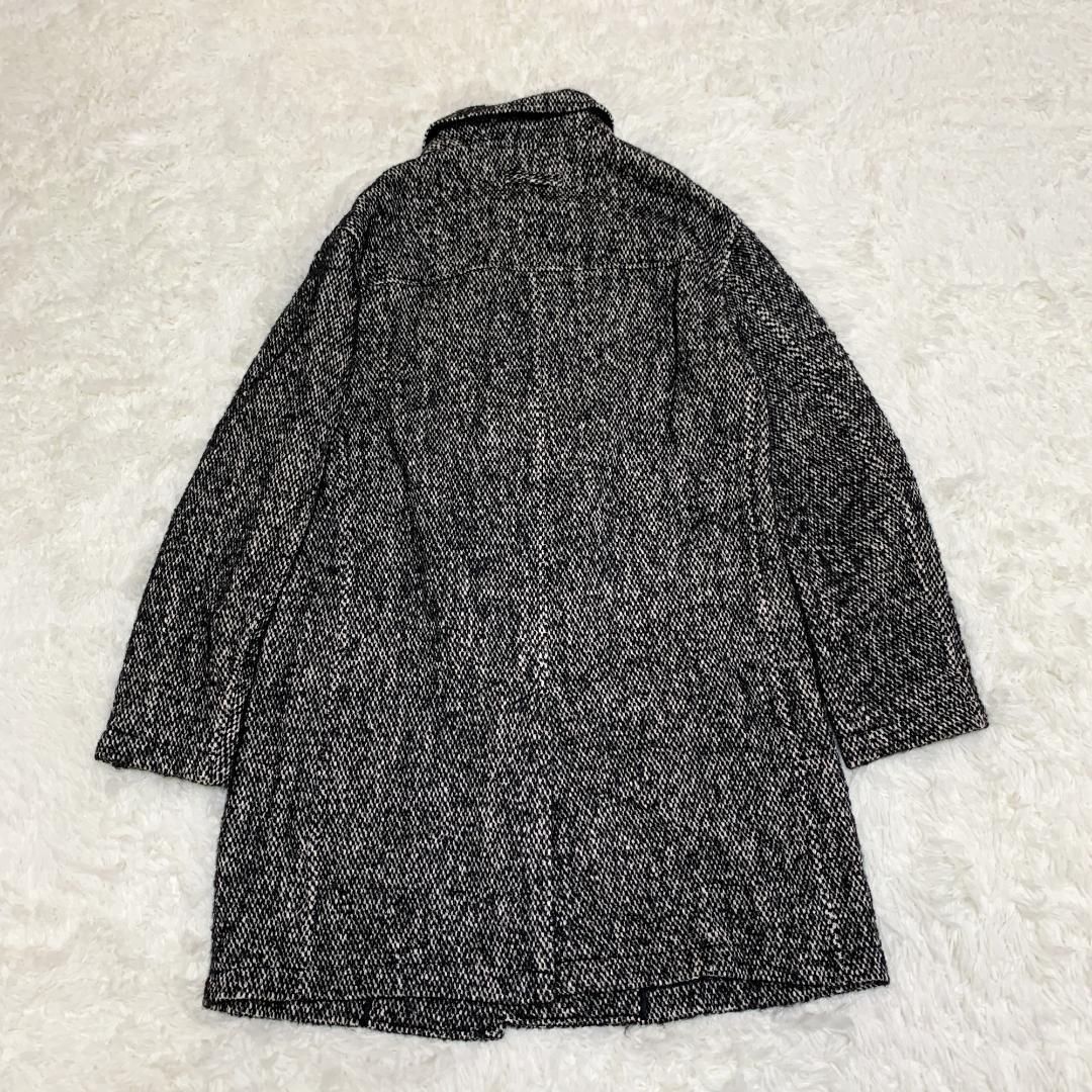 美品 T-JACKET 高級ウールツイードチェスターコート イタリア製 S 
