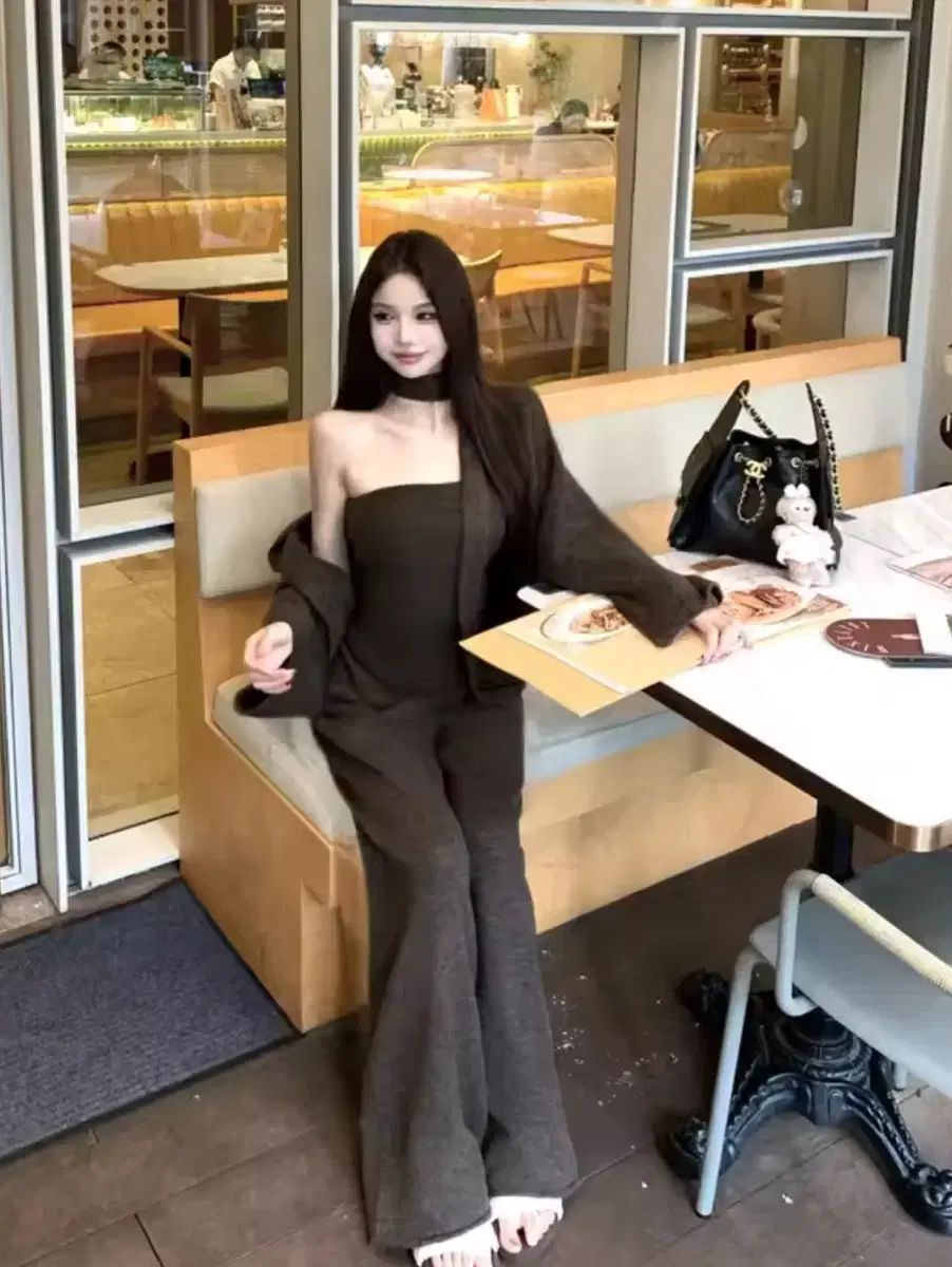 タイ スリーピース トレーナー デイリー 朝食ルック ニット 뽀