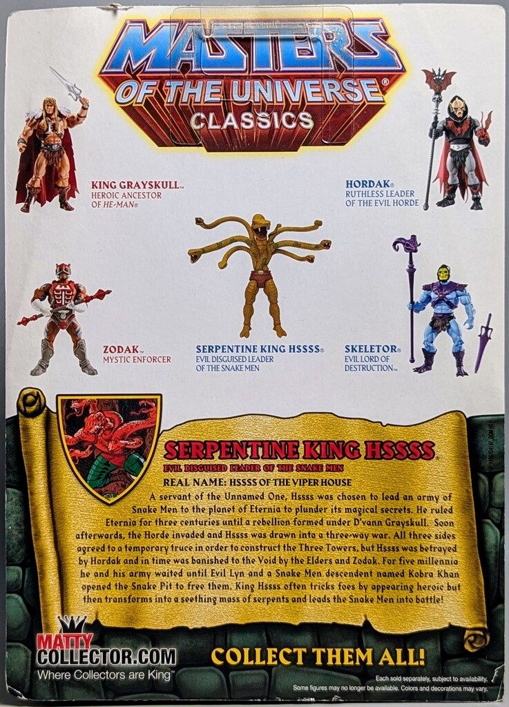 MATTEL Master of the Universe SNAKEMEN SERPENTINE KING HSSSS ガチャフィギュア ミニフィギュア