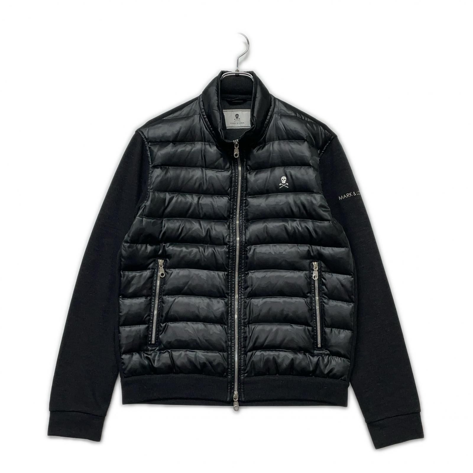 メンズ マークアンドロナ MARK-LONA フルジップアウター M 黒系 ブラック フロントダウン カモフラ ダブルジップ