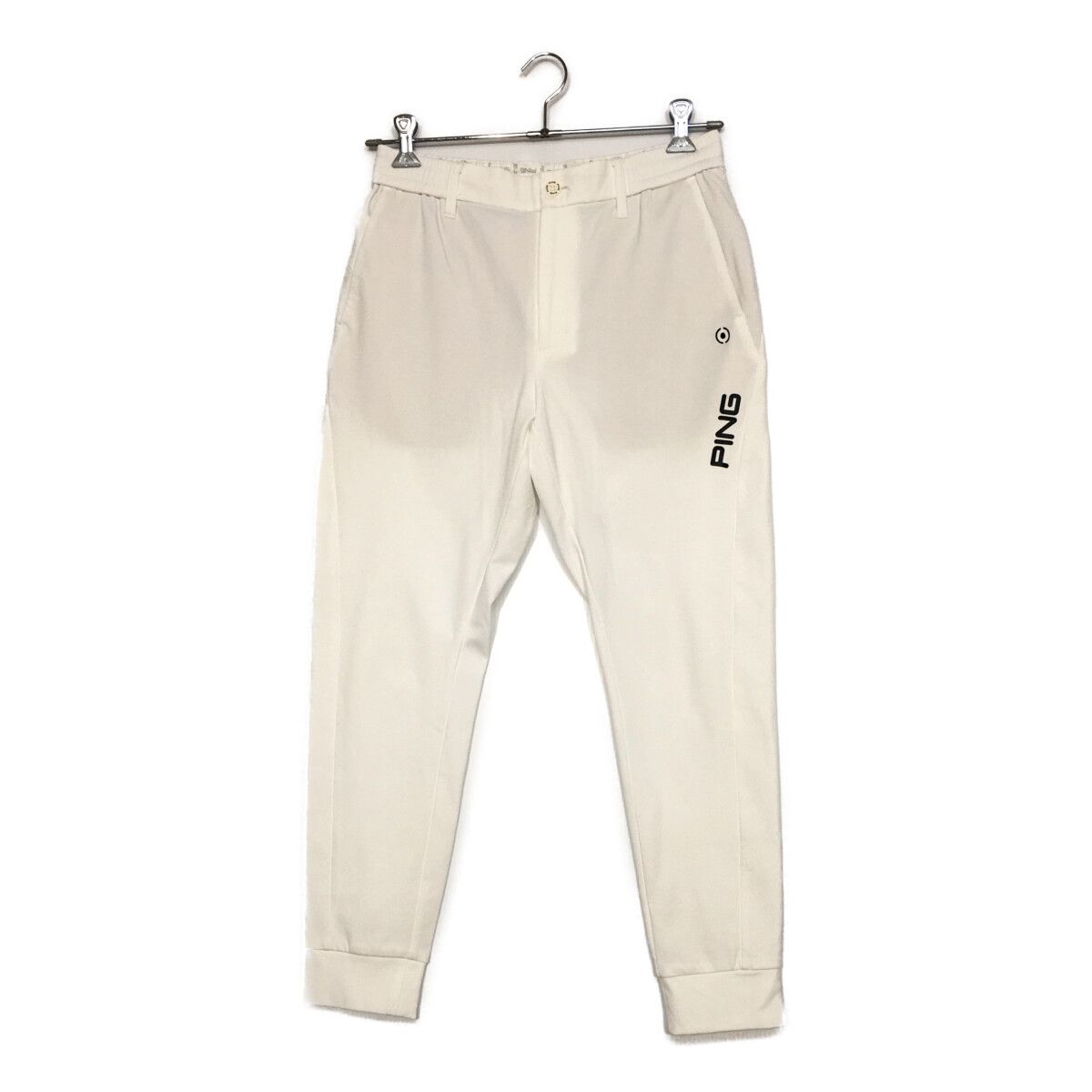 中古 メンズ ピン PING ジョガーパンツ M 白 ホワイト ウエストゴム