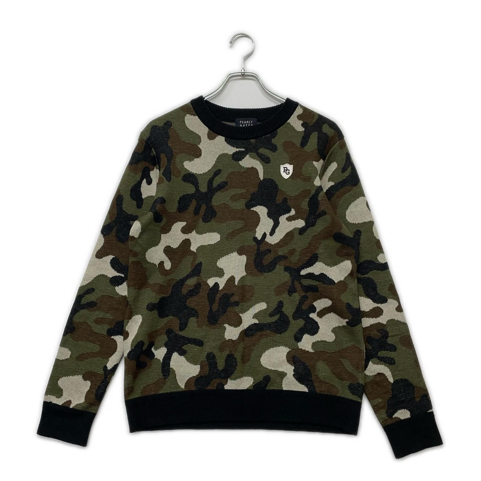 メンズ パーリーゲイツ PEARLY GATES セーター 4 M カーキ 長袖 クルーネック カモフラ