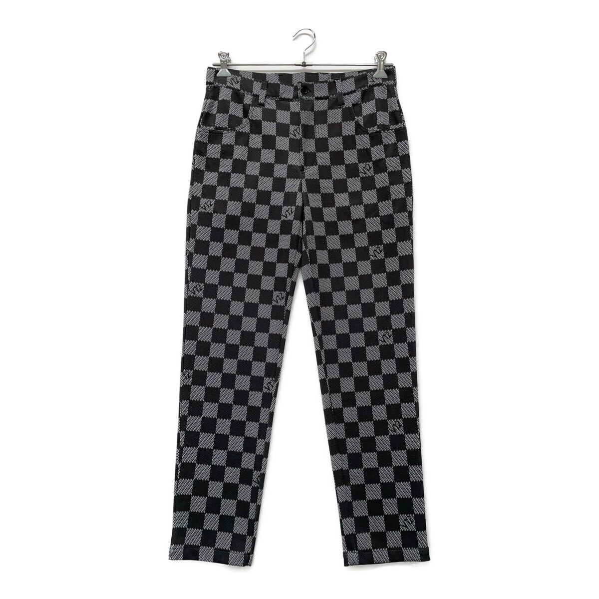 メンズ ヴィ トゥエルヴ V 12 パンツ M 白 黒 ブロックチェック