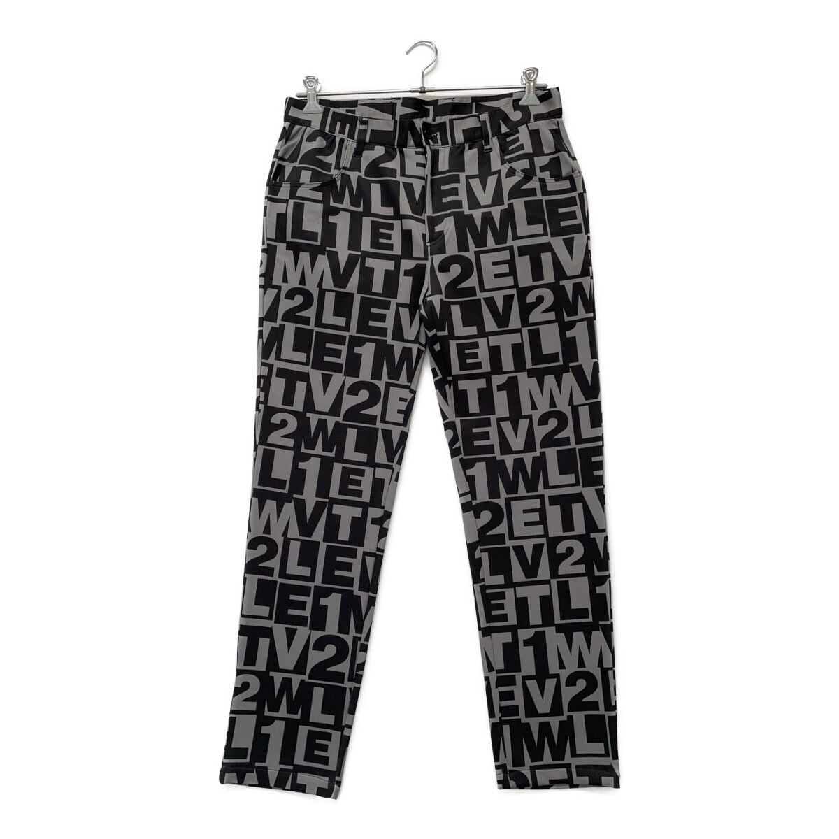 メンズ ヴィ トゥエルヴ V 12 パンツ L 黒系 ブラック ロゴ総柄 ダンボールニット