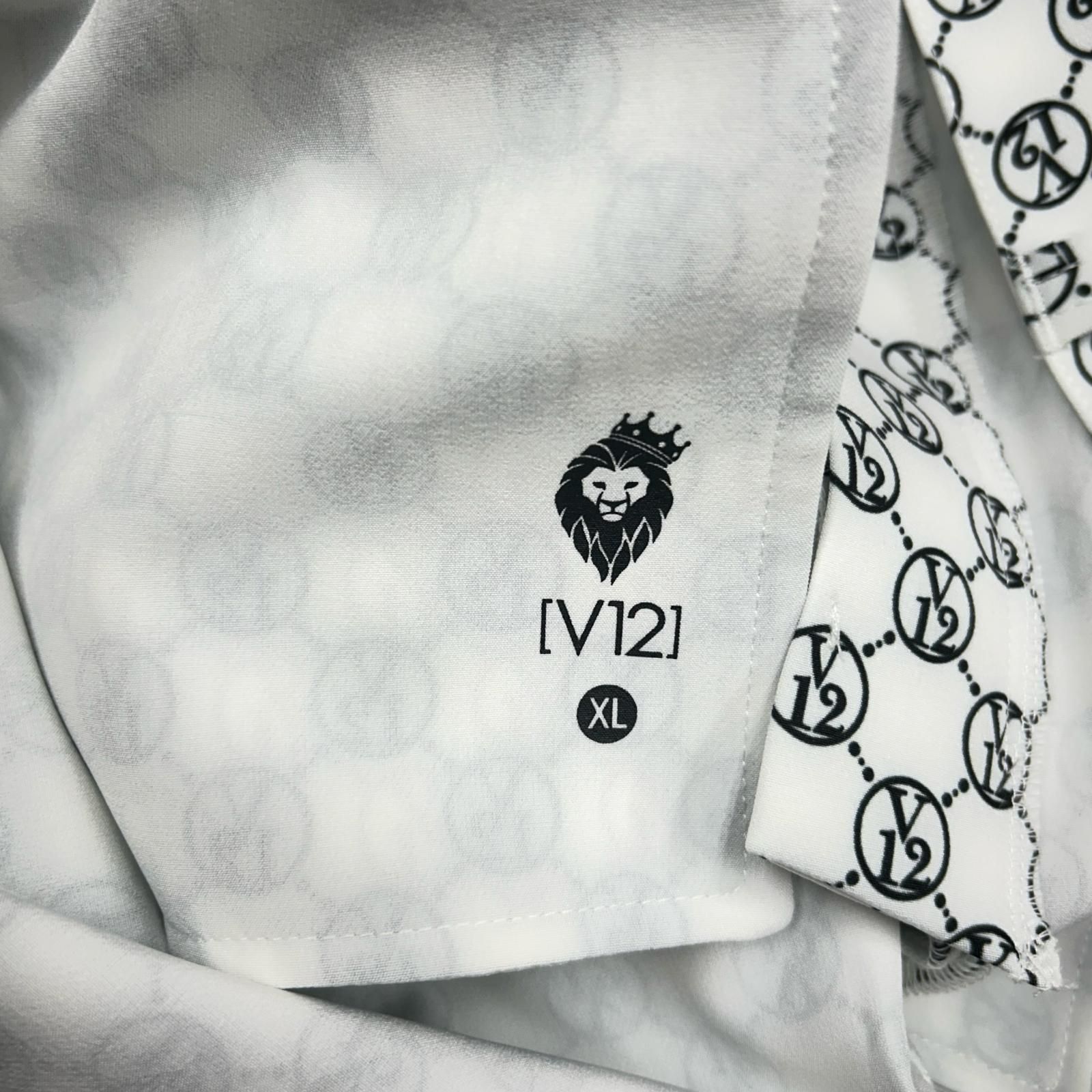 メンズ ヴィ トゥエルヴ V 12 パンツ XL 白×黒 ホワイト モノグラム柄 ロゴ総柄 春夏 パンツ メンズウェア ゴルフ