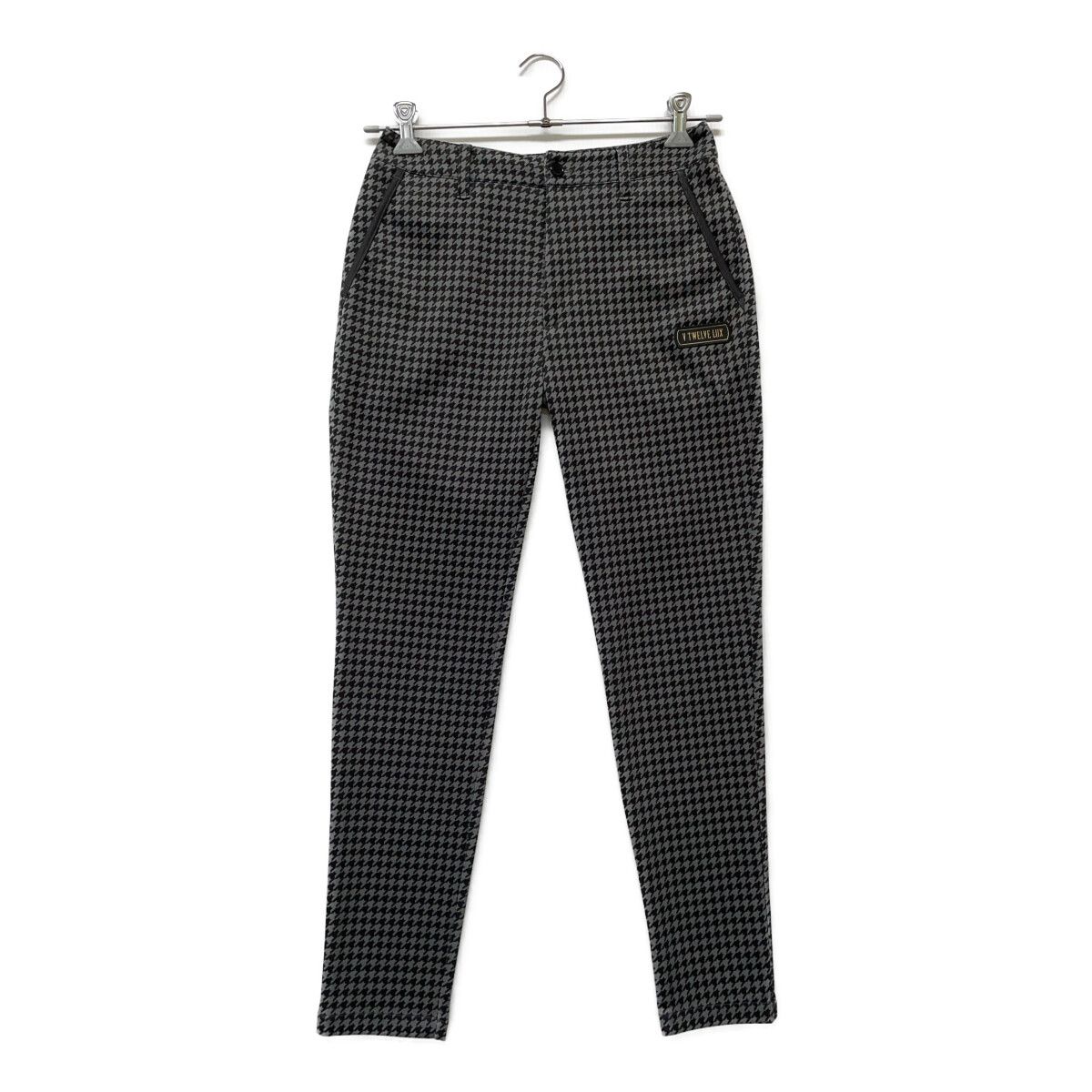 レディース ヴィ トゥエルヴ V 12 パンツ 1 M 黒 ブラック 千鳥柄 ダンボールニット