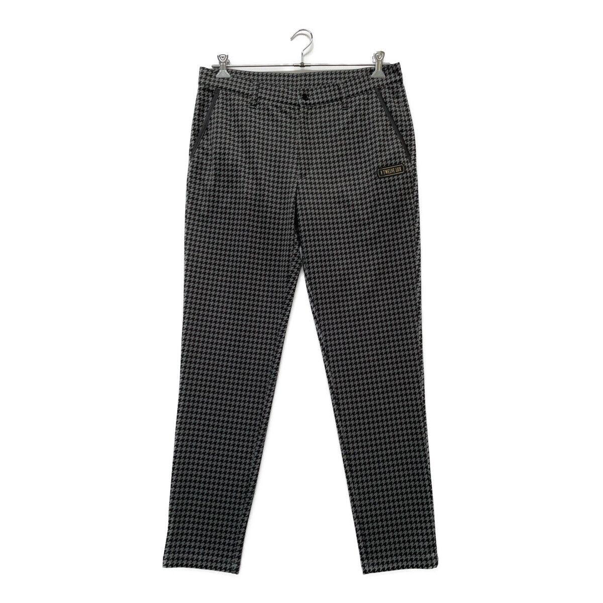未使用品 メンズ ヴィ・トゥエルヴ V12 パンツ XL 黒 ブラック 千鳥柄