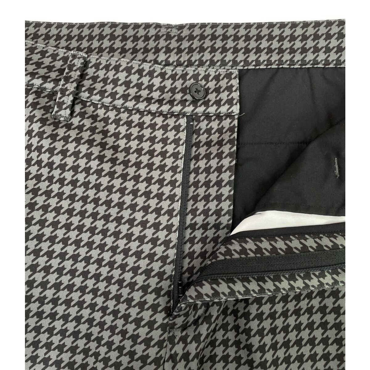 未使用品 メンズ ヴィ・トゥエルヴ V12 パンツ L 黒 ブラック 千鳥柄