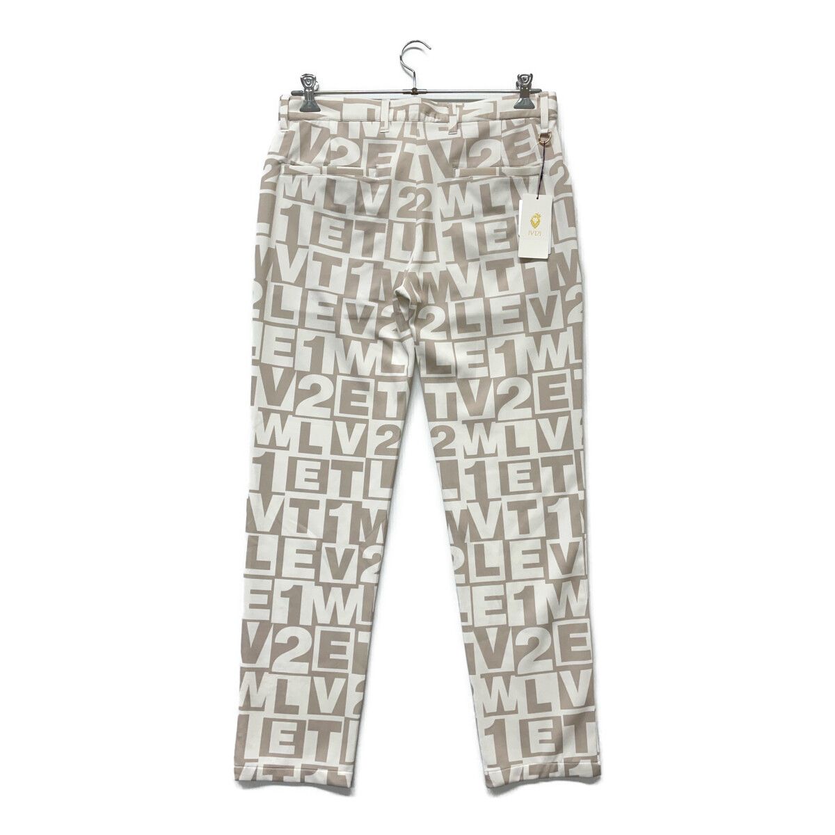 メンズ ヴィ トゥエルヴ V 12 パンツ L 白系 ロゴ総柄 ダンボールニット ジュニアシューズ ヘッドカバー