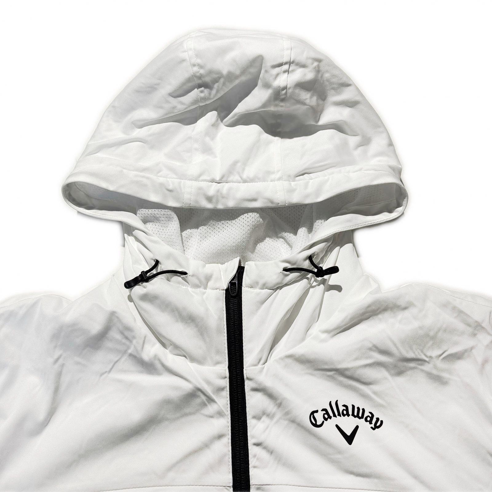Callaway キャロウェイ 総柄 ロゴ フルジップ ジャケット ホワイト M 中古 メンズ キャロウェイ Callaway フルジップアウター M 白 メッシュ