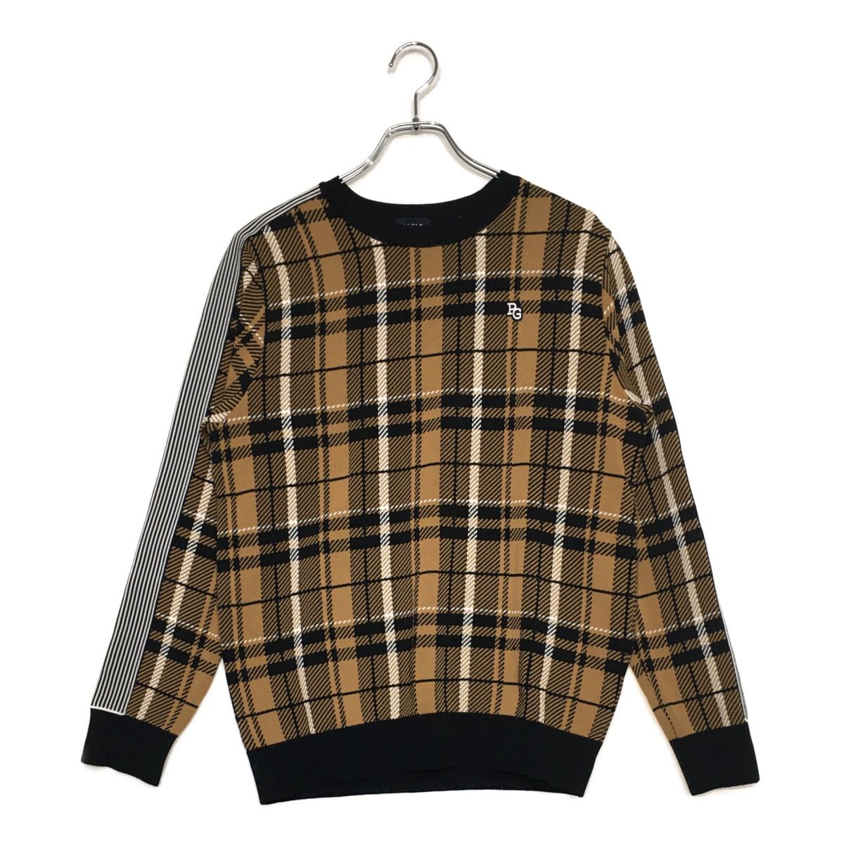 メンズ パーリーゲイツ PEARLY GATES セーター 4 M ベージュ系 クルーネック チェック柄