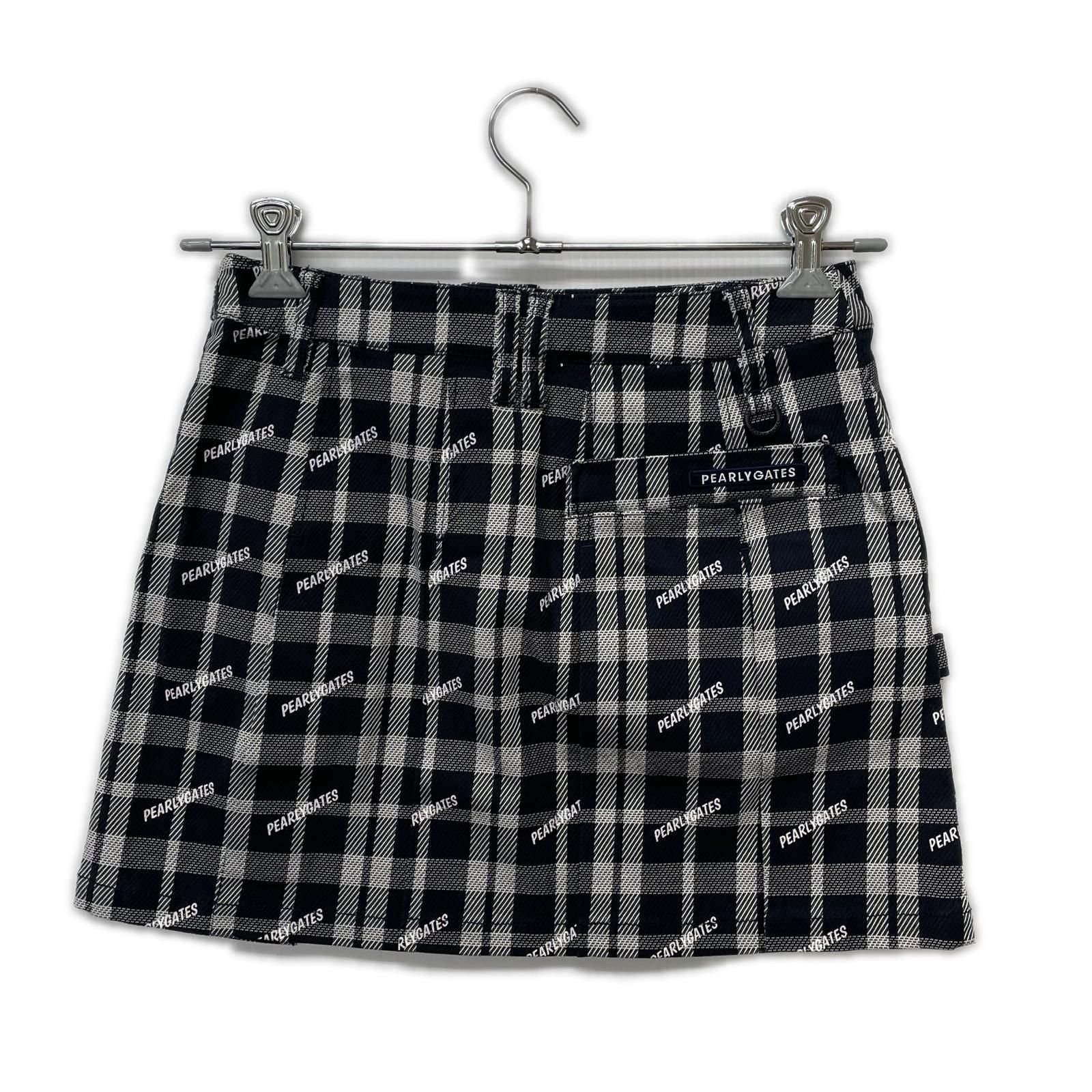 レディース パーリーゲイツ PEARLY GATES スカート 0 S 紺×白 ネイビー チェック プリーツ